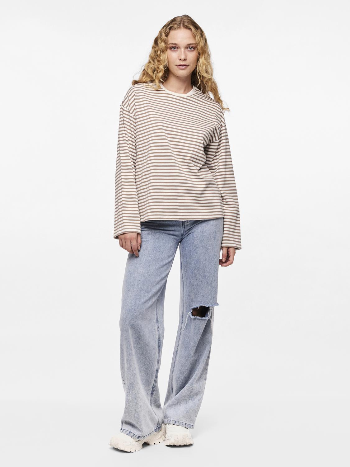 PCSADIE T-Shirt - Beige/Cloud Dancer